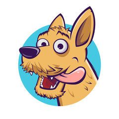 funny cartoon dog logo vector illustration