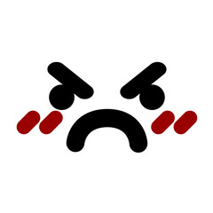 angry mean face icon