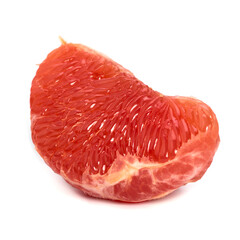 The pulp of a red grapefruit close-up. Closeup.
