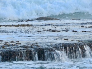 waves on the rocks