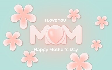 Happy mother's day vector. Mother day background banner, greeting card, poster design with paper cut style.