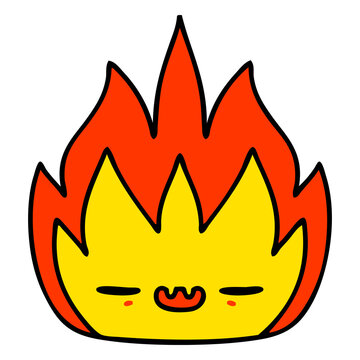 cute flame demon cartoon