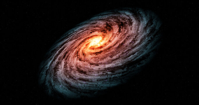 Beautiful galaxy. Spiral galaxy, illustration of Milky Way. 3d rendering. Galaxies in the universe.