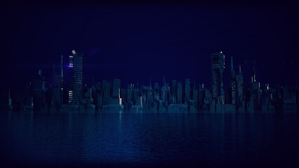 D&Uuml;STERE SKYLINE | Abstrakte 3D Illustration