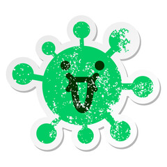simple happy virus distressed sticker