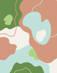 Boho style background with abstract differrent shapes 