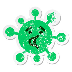 surprised talking virus distressed sticker