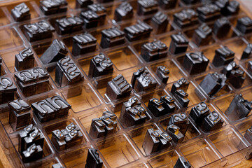 Letterpress, Printing slugs and letters in drawer