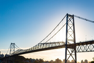 Fototapeta na wymiar bridge city Florianopolis, Ponte Hercílio Luz, Florianópolis, Santa Catarina, Brazil