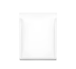 High realistic vertical bag with gasset mockup. Front view. Vector illustration isolated on white background. Ready for use in presentation, promo, advertising and more. EPS10.	