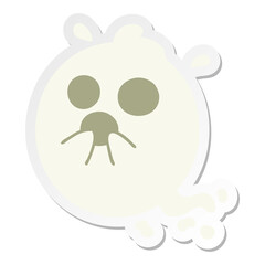 Fototapeta premium cute frightened ghost sticker