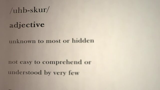 Obscure Definition