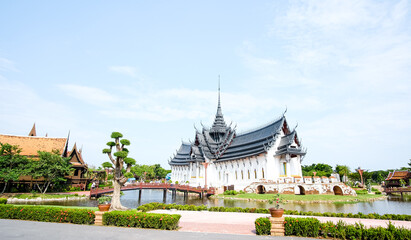 Sanphet Prasat Palace. Phra Si Sanphet Royal Palace in Ancient City of Samut Prakan in Thailand.