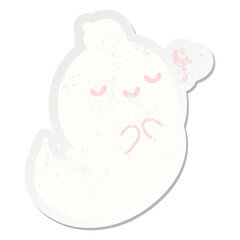 cute cartoon ghost grunge sticker
