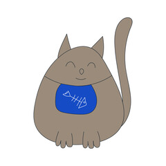 Cute fat brown cat. Isolated on a white background.