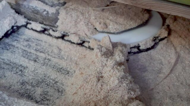 tas de silure de bois tombant au ralentie