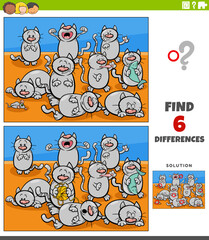 differences educational game with cats animal characters