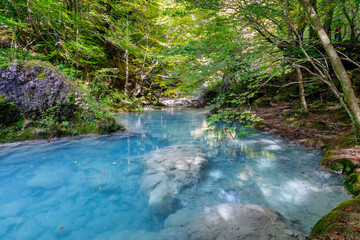 Urederra river in Amescoa Valley, Navarra, Spain.