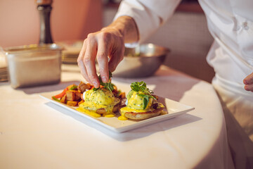 chef preparing food in restaurant