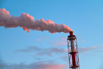 Steam comes from a metal pipe