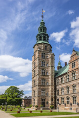 Fototapeta premium Architectural details of Medieval Rosenborg Castle. Rosenborg Castle built by one of the most famous Scandinavian kings Christian IV, in the early 17th century. Copenhagen, Zealand, Denmark.