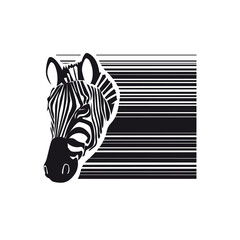 Zebra head logo with striped design