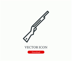 Gun vector icon. Editable stroke. Symbol in Line Art Style for Design, Presentation, Website or Apps Elements. Pixel vector graphics - Vector