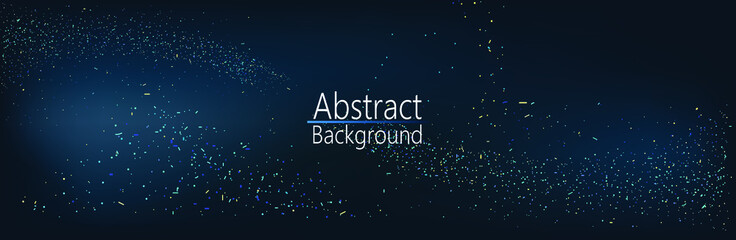 Abstract 3D mesh background with circles and particles on a dark background.  Music background equalizer concept.