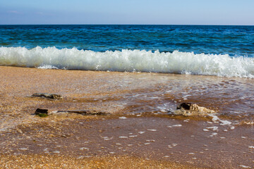 The Black Sea coast at Feodosia, Crimea.	