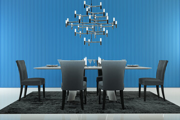 Illustration 3D rendering large luxury modern bright interiors Living room mockup computer digitally generated image