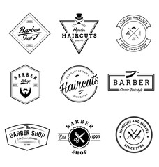 Obraz premium Set of Vintage Barber Shop Badges