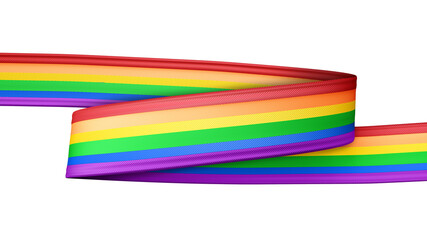 3D Rendering Pride Ribbon for Composition