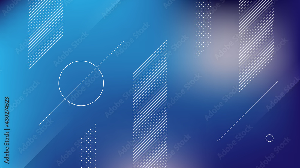 Poster abstract modern background with memphis element and blur effect for technology and futuristic theme.