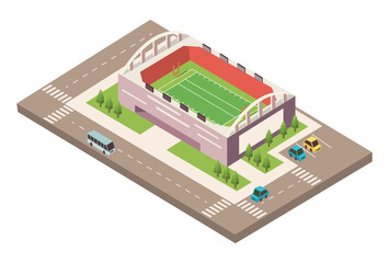 stadium football with road
