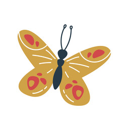 Isolated beige butterfly. Boho style pastel colors. Print for the decor of the nursery, clothing, room, postcards, sticker art cute