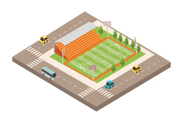 Obraz premium soccer field with road