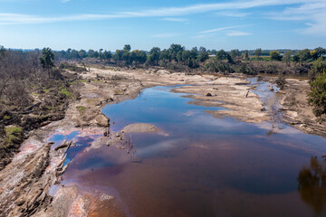 Drone aerial photograph of the Grose River in Yarramundi Reserve in regional Australia