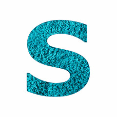 Alphabet Letter S - Blue Towel Background