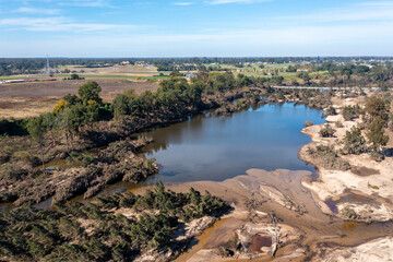 Drone aerial photograph of the Nepean River in the Hawkesbury in regional Australia