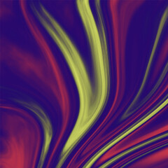 Interesting wave liquid painting yellow blue red, purple