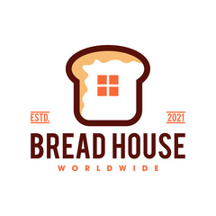 Bakery bread logo template, Bread shop logo template
