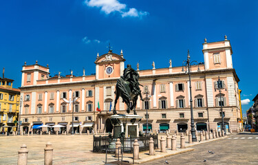 Monument to Alessandro Farnese on Piazza Cavalli in Piacenza, Italy