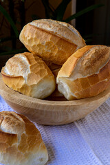 Basket of French bread, traditional Brazilian bread