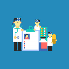 Medicine Doctor, medical examination and Drug illustration