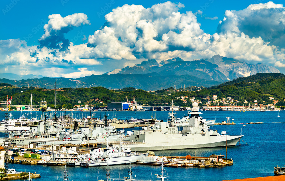 Wall mural naval ships at la spezia in italy