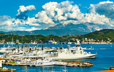 Naval ships at La Spezia in Italy