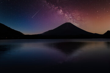 富士山と星景合成