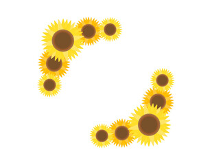 ひまわりのベクターイラスト　夏の花