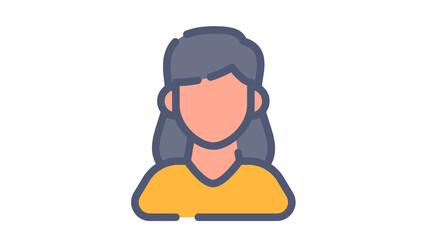person woman user single isolated icon with single isolated icon with flat dash or dashed style