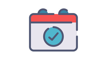 schedule complete finish single isolated icon with single isolated icon with flat dash or dashed style